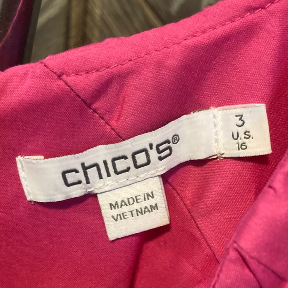 Chico's bahamian Pink short Dress with balloon sleeves, NWT - Picture 3 of 9